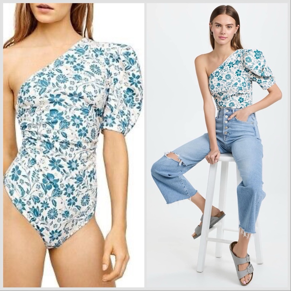 🩵 nwot Free People “Somethin’ ‘Bout You” One Shoulder Bodysuit
